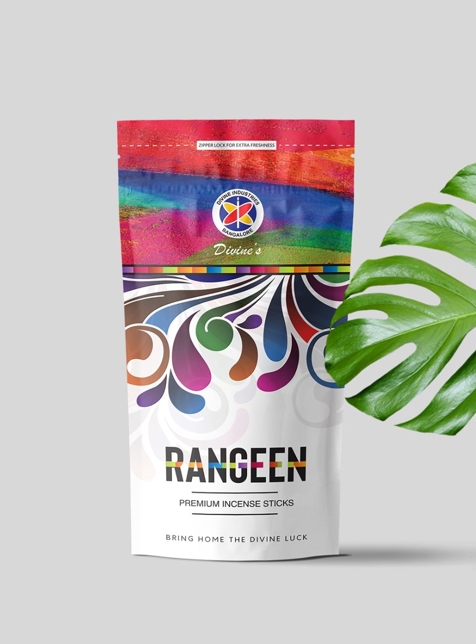 Divine's Rangeen Agarbatti | Pack of 4 | 110g Each Pack