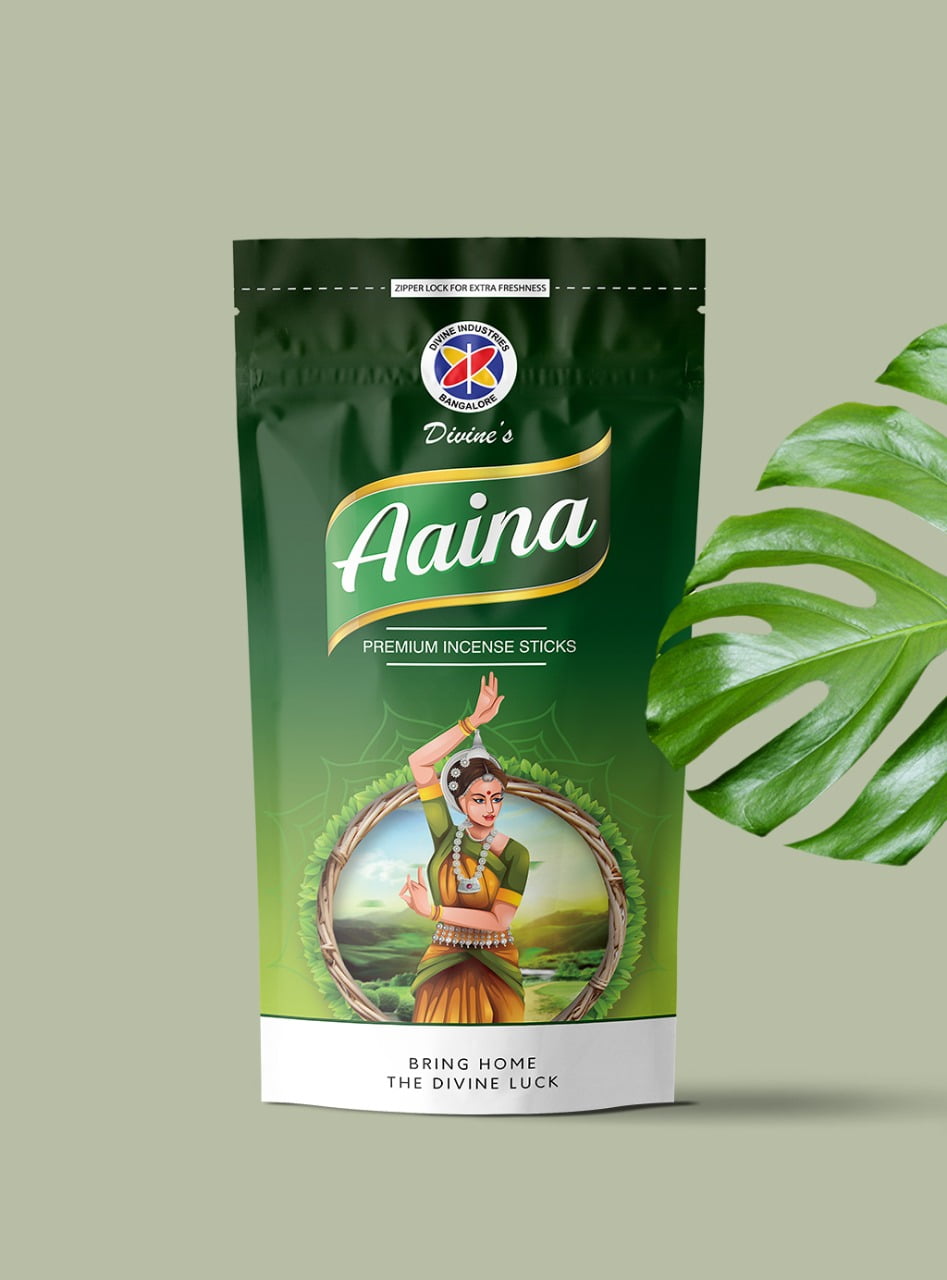 Divine’s Aaina Zipper Agarbatti | Pack of 4 | 110g Each Pack