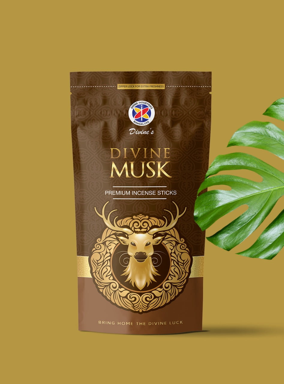 Divine's Divine Musk Agarbatti | Pack of 4 | 110g Each Pack