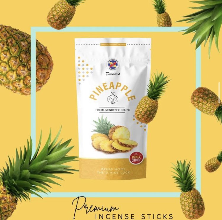 Divine's Pineapple Agarbatti | Pack of 4 | 130g Each Pack