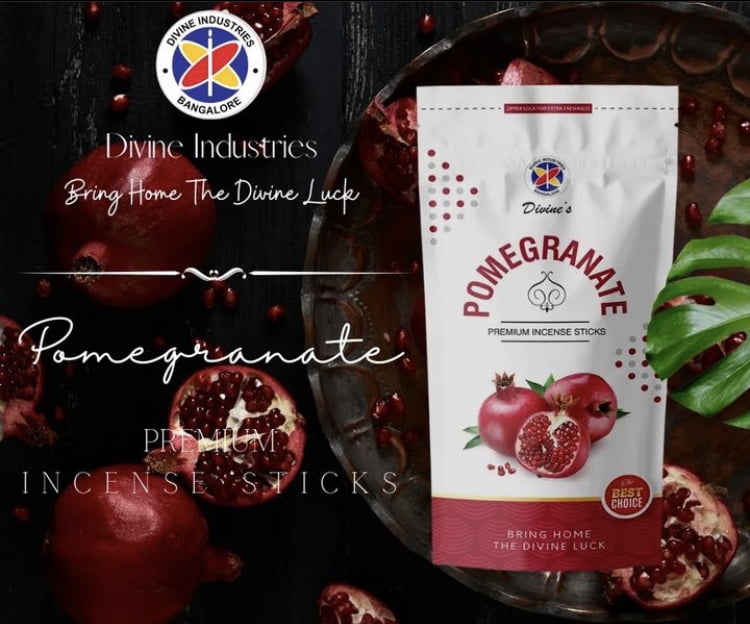 Divine's Pomegranate Agarbatti | Pack of 4 | 130g Each Pack