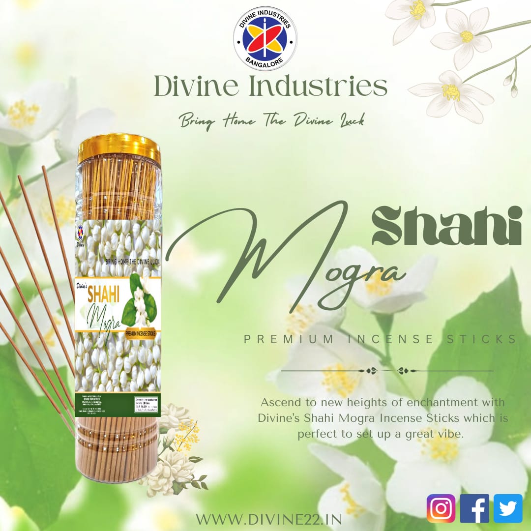 Divine's Shahi Mogra Incense Sticks Jar( buy 2 get 1 free )
