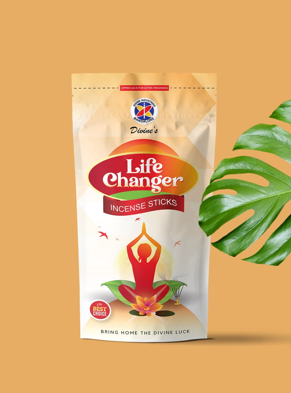 Divine's Life changer Zipper Agarbatti | Pack of 4 | 110g Each Pack