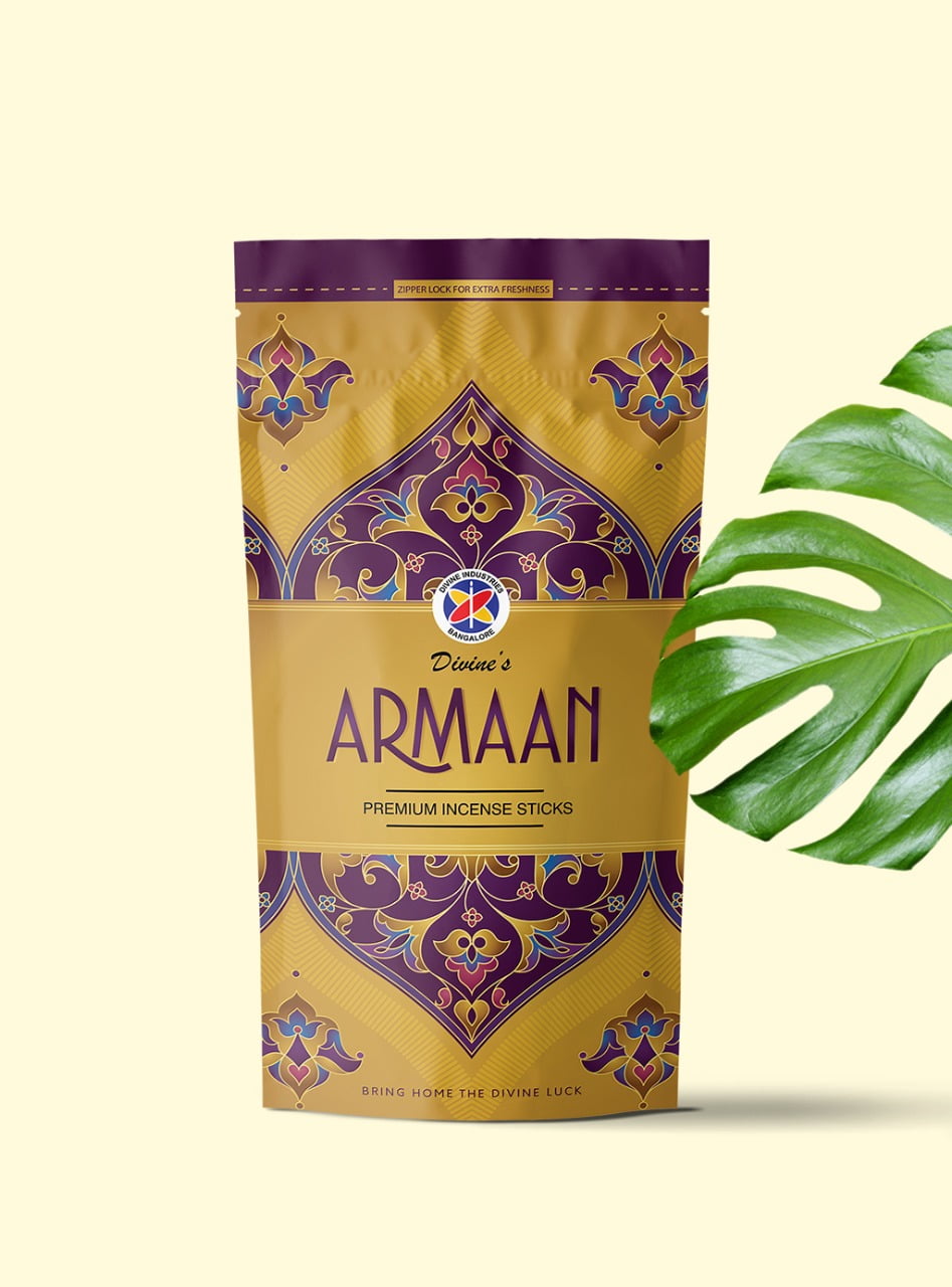 Divine's Armaan Agarbatti | Pack of 4 | 110g Each Pack