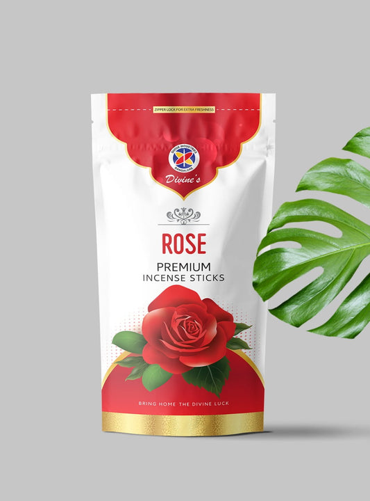 Divine's Rose Agarbatti | Pack of 6 | 110g Each Pack