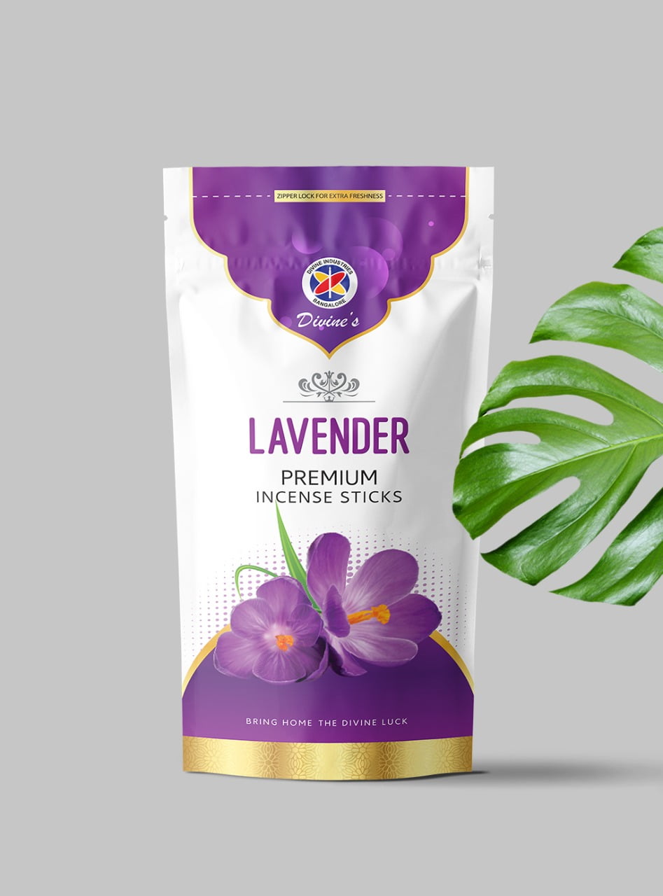 Divine's Lavendar Agarbatti | Pack of 6 | 110g Each Pack