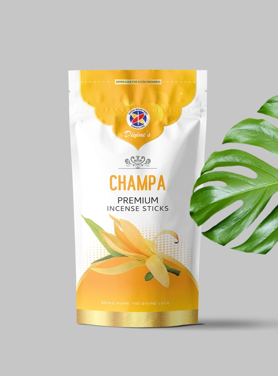 Divine's Champa Agarbatti | Pack of 6 | 110g Each Pack