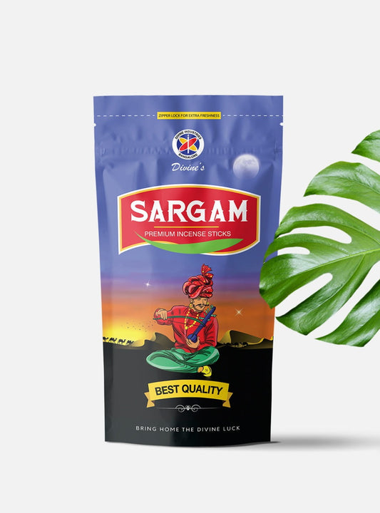 Divine's Sargam Zipper Agarbatti | Pack of 4 | 110g Each Pack
