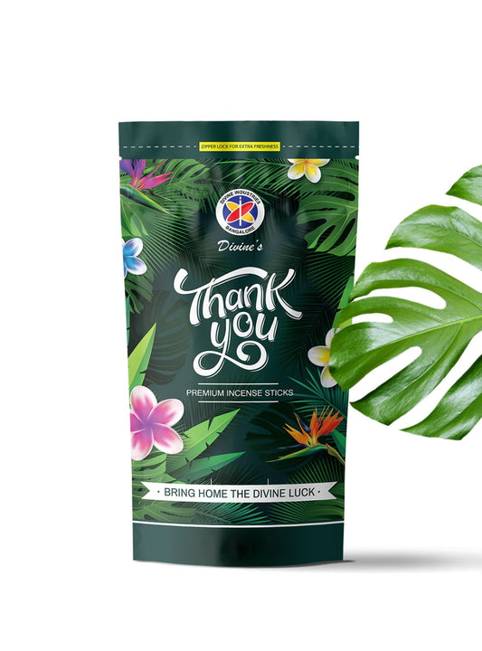 Divine's Thank you Agarbatti | Pack of 4 | 110g Each Pack