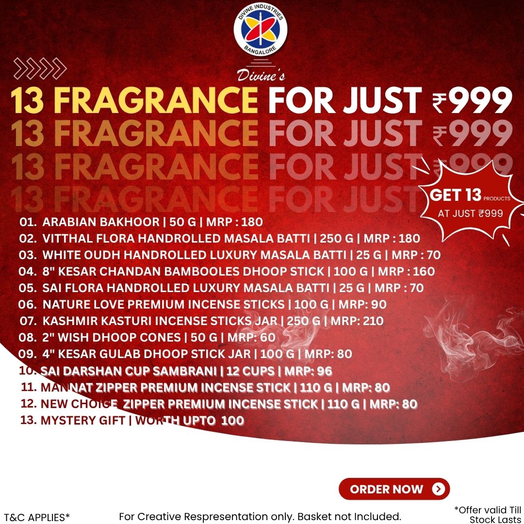 Divine 13 Fragrance Incense Combo Offer – Just ₹999 | Best Agarbatti Online