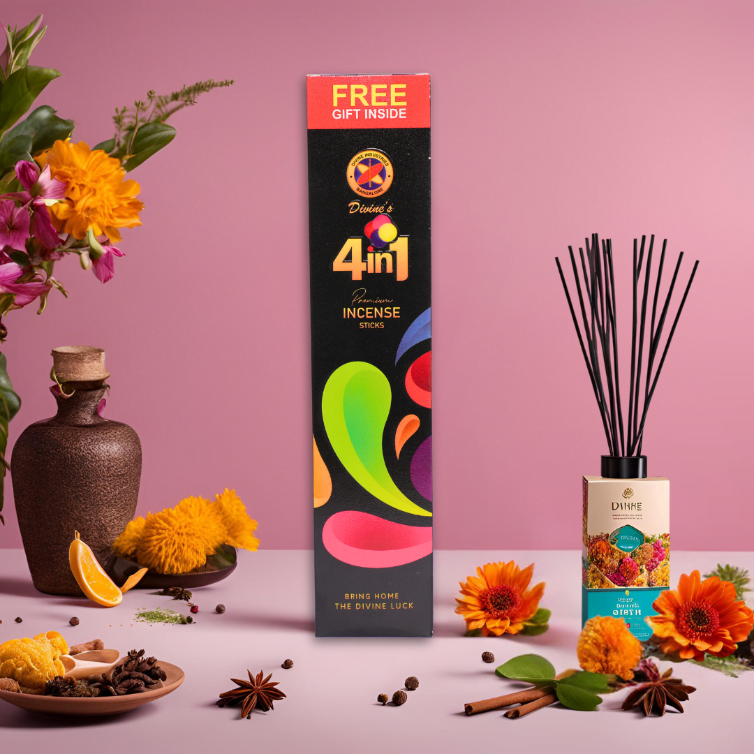 Divine's 4 in 1 Agarbatti (Pack of 4 get 1 free)