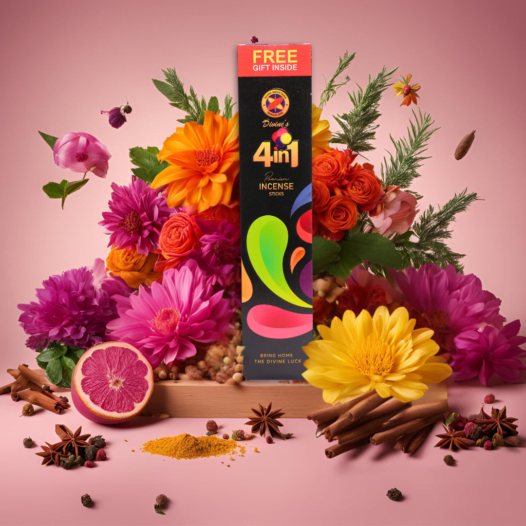 Divine's 4 in 1 Agarbatti (Pack of 4 get 1 free)