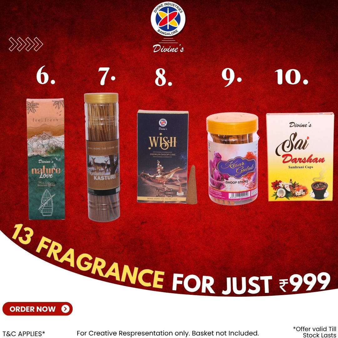 Divine 13 Fragrance Incense Combo Offer – Just ₹999 | Best Agarbatti Online