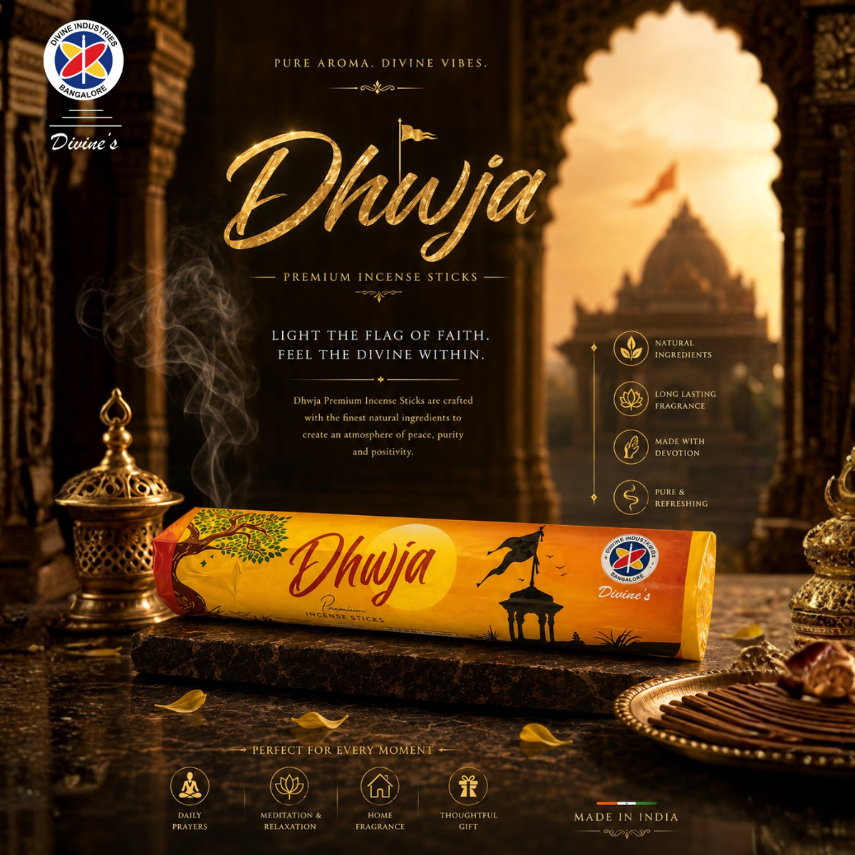 Divine's Dhwja Roll Form Incense Sticks