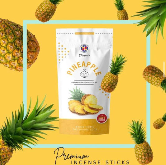 Divine's Pineapple Agarbatti | Pack of 4 | 130g Each Pack