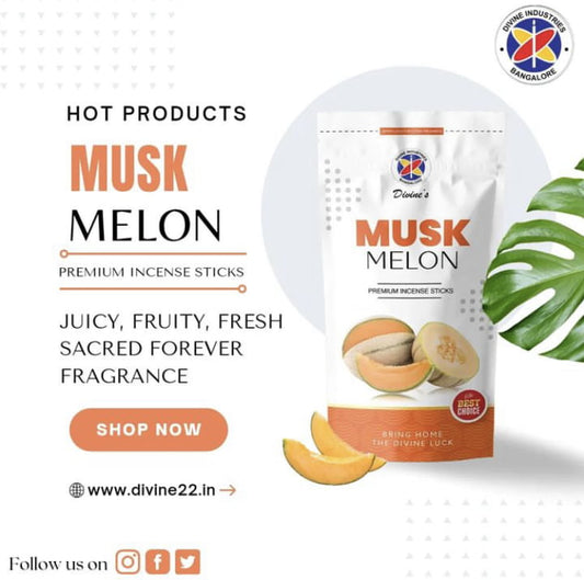 Divine's Musk Melon Agarbatti | Pack of 4 | 130g Each Pack