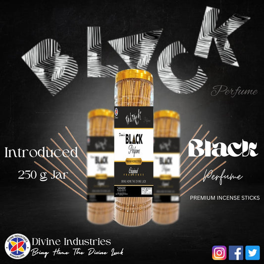 Divine's Black Perfume Incense Sticks Jar