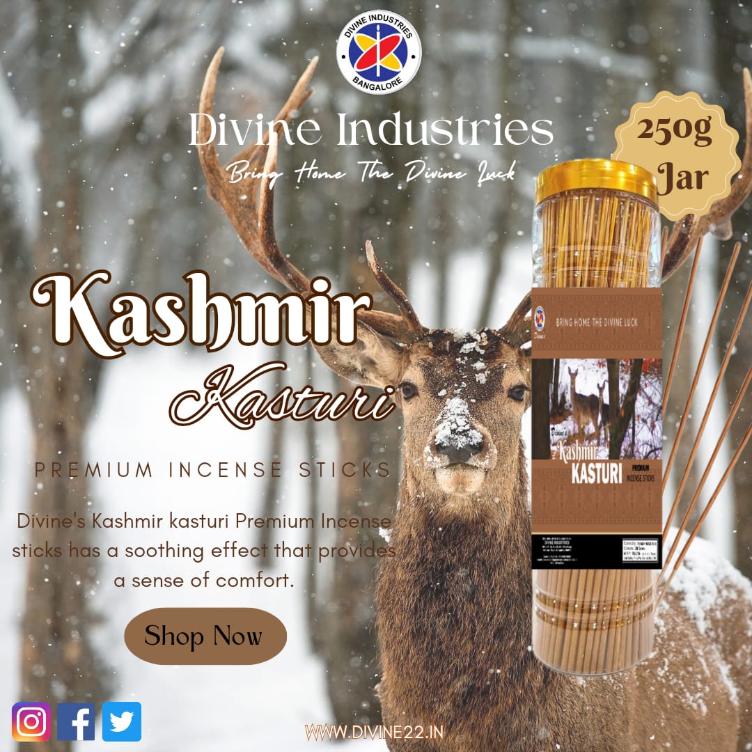 Divine's Kashmir Kasturi Incense Sticks Jar