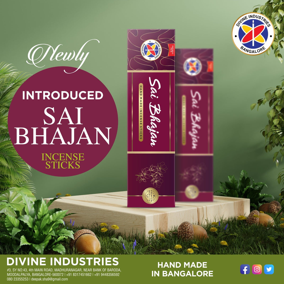 Divine's Sai Bhajan Handrolled Base batti