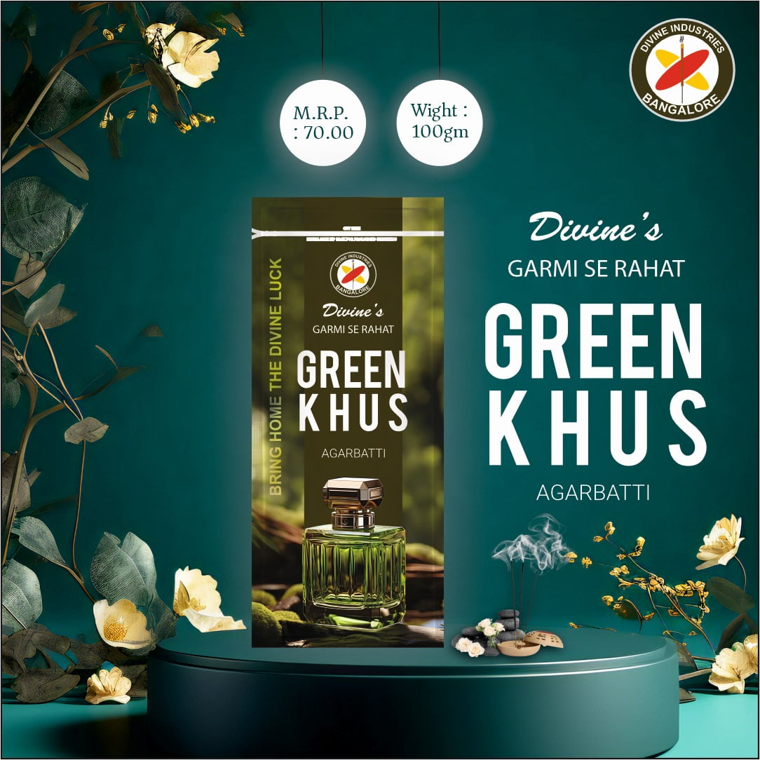 Divine's Khus Zipper Agarbatti | Pack of 4 | 100g Each Pack