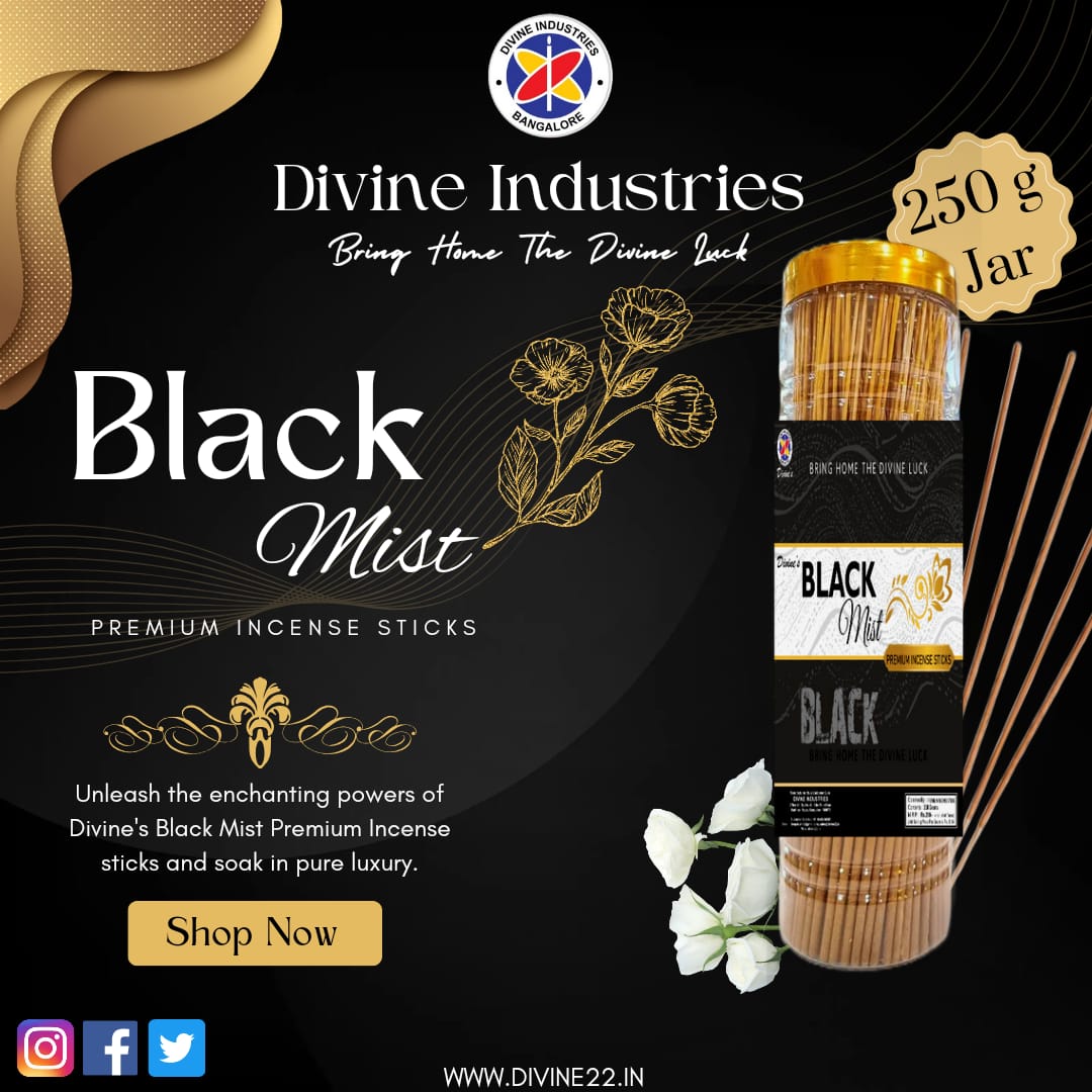 Divine's Black Mist Incense Sticks Jar(buy 2 get 1 free)