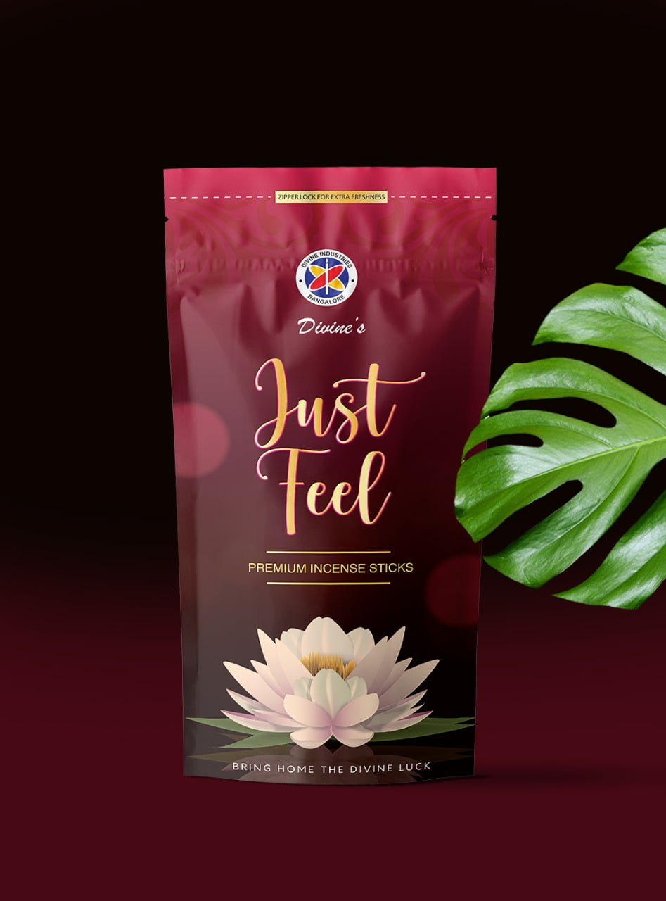 Divine's Just Feel Agarbatti | Pack of 4 | 110g Each Pack