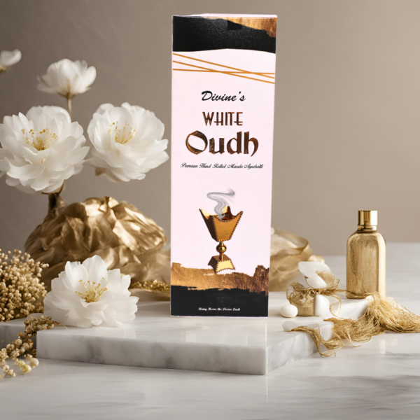 Divine's white oudh Luxury Masala Handrolled agarbatii