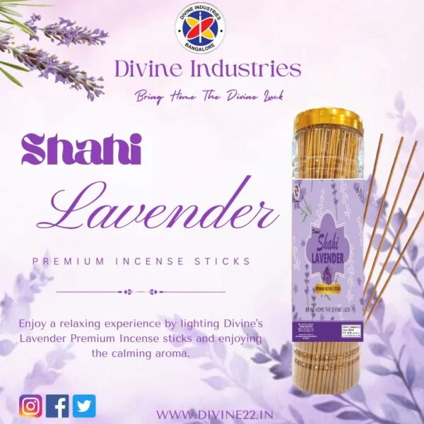 Divine's Shahi Lavender Incense Sticks Jar( buy 2 get 1 free )